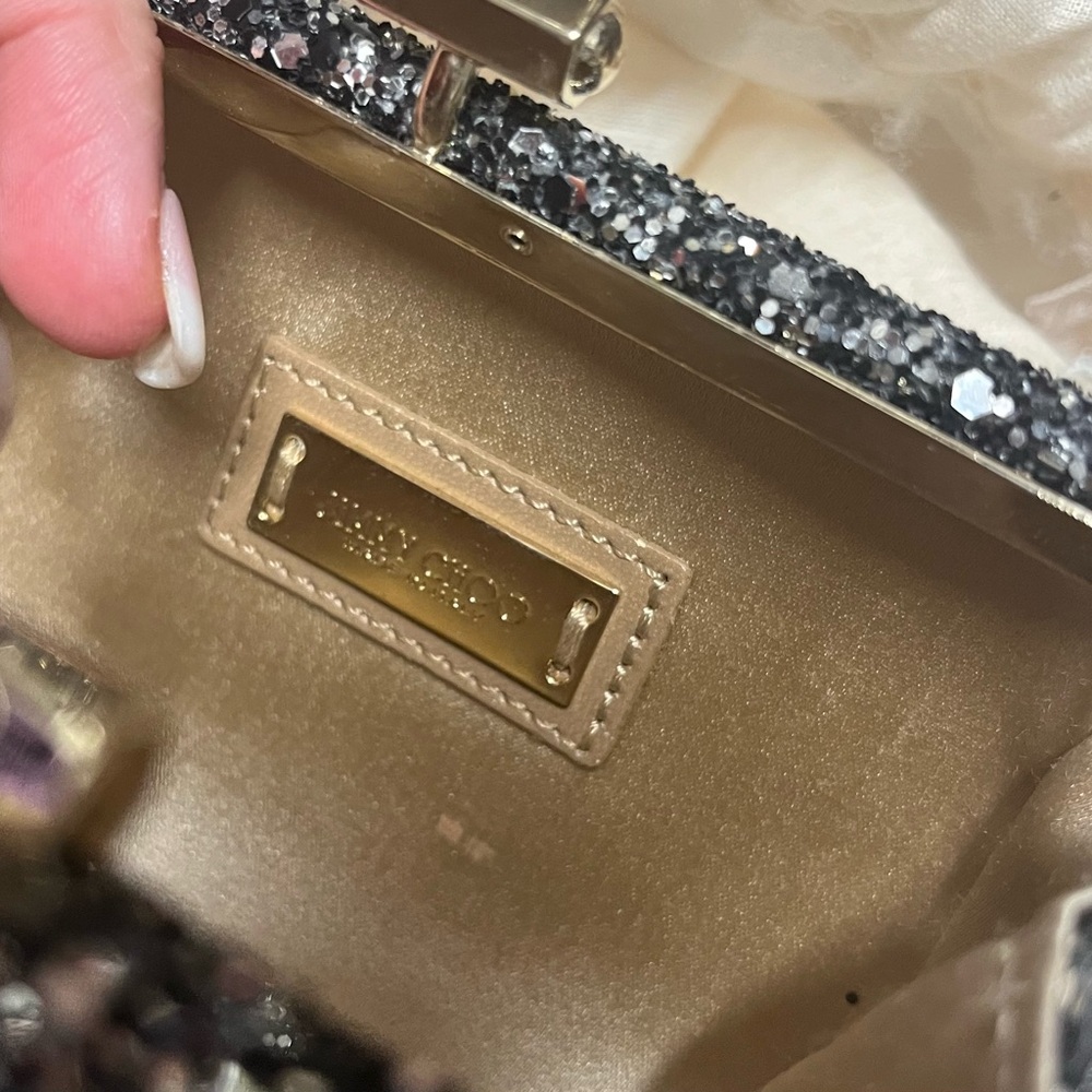 Jimmy Choo Glitter Mini Tube Clutch - Picture 5 of 8